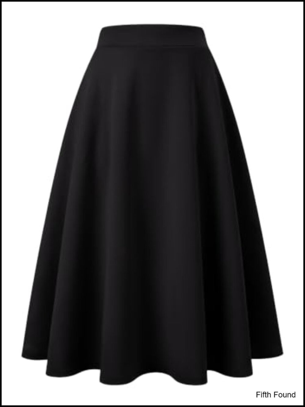 A-Line Elastic High Waist Midi Skirt with Pockets Wrinkle Free